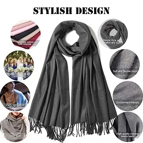 FURTALK PasModazoneina Shawl Wraps CasModazoneere Feel Blanket Scarves Fashion Scarf for Women Evening Wedding Bridesmaid Gifts - 6