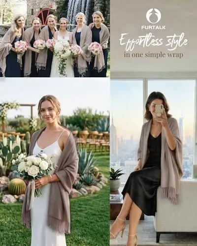 FURTALK PasModazoneina Shawl Wraps CasModazoneere Feel Blanket Scarves Fashion Scarf for Women Evening Wedding Bridesmaid Gifts - 4