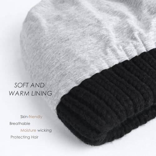 FURTALK Ponytail Beanies for Women Messy Bun Winter Hat with Tail Hole Cotton Lined Knit Skull Beanie Outdoor Runner Cap - 6