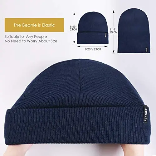 FURTALK Beanie Hat for Men Women Winter Hats for Women Men Soft Warm Unisex Cuffed Beanie Knitted Skull Cap - 4