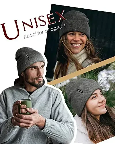 FURTALK Шапка-бини для мужчин и женщин, зимние шапки для женщин и мужчин, мягкая теплая унисекс шапка с отворотом, вязаная шапка-череп - 4