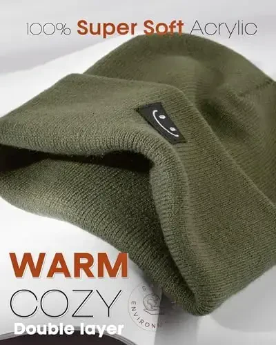 FURTALK Unisex Beanie for Women Men Knit Cuffed Winter Hats Soft Warm Cute Ski Skull Caps - 4