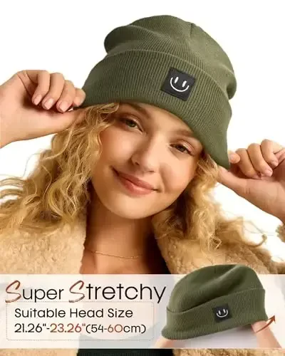 FURTALK Unisex Beanie for Women Men Knit Cuffed Winter Hats Soft Warm Cute Ski Skull Caps - 5