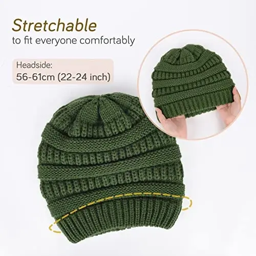 FURTALK Winter Beanie Hat for Women Satin Lined Cable Knit Chunky Slouchy Beanies Skull Warm Cap - 5