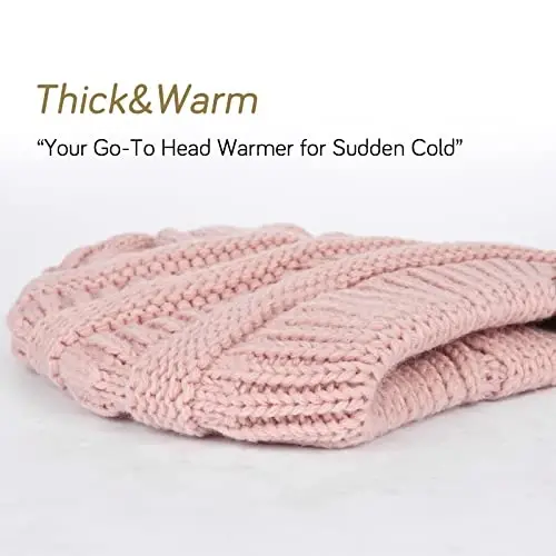 FURTALK Winter Beanie Hat for Women Satin Lined Cable Knit Chunky Slouchy Beanies Skull Warm Cap - 5