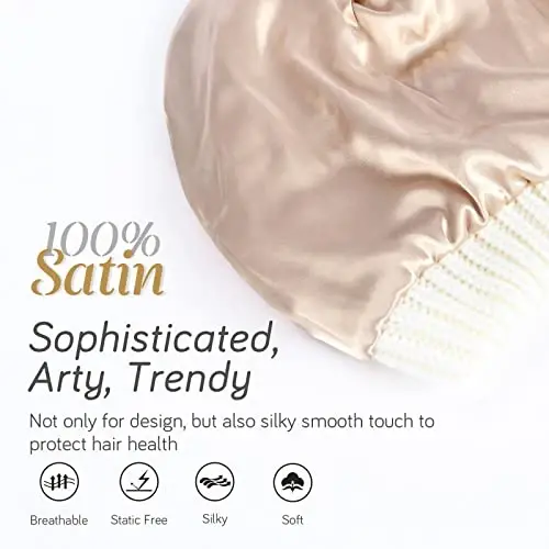 FURTALK Winter Beanie Hat for Women Satin Lined Cable Knit Chunky Slouchy Beanies Skull Warm Cap - 2