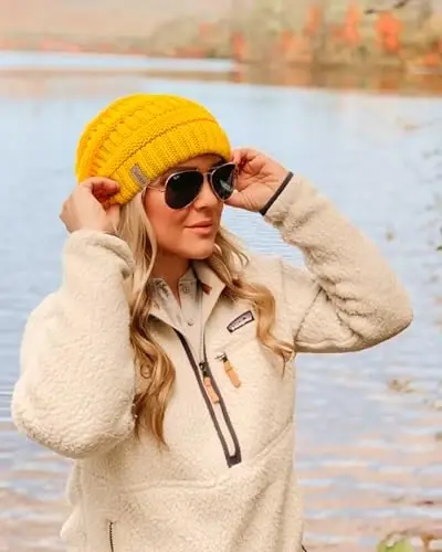 FURTALK Winter Beanie Hat for Women Satin Lined Cable Knit Chunky Slouchy Beanies Skull Warm Cap - 3