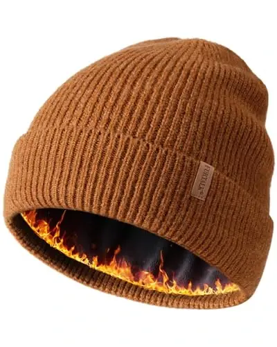 FURTALK Winter Hat for Men Women Fleece Lined Beanie Warm Outdoor Skull Cap | Dual-Layer Thermal Knit, Ultra-Soft Fleece Lining, Stretchy Fit Covers Ears, Christmas Gift for Cold Weather - 1
