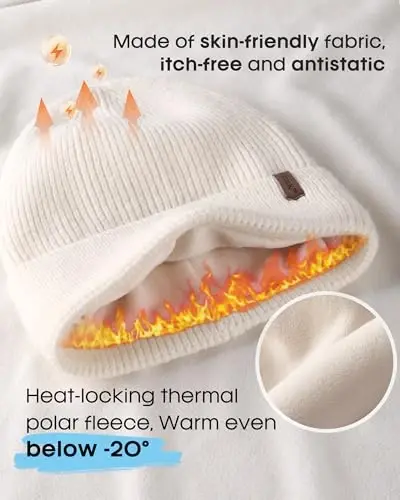 FURTALK Winter Hats for Men Women Fleece Lined Beanie Warm Cuffed Outdoor Skull Cap - 2