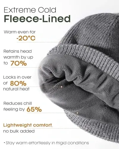 FURTALK Winter Hats for Men Women Fleece Lined Beanie Warm Cuffed Outdoor Skull Cap - 6