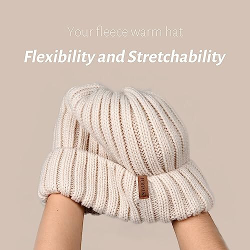 FURTALK Winter Hats for Women Fleece Lined Beanie Knit Chunky Womens Snow Cap - 2