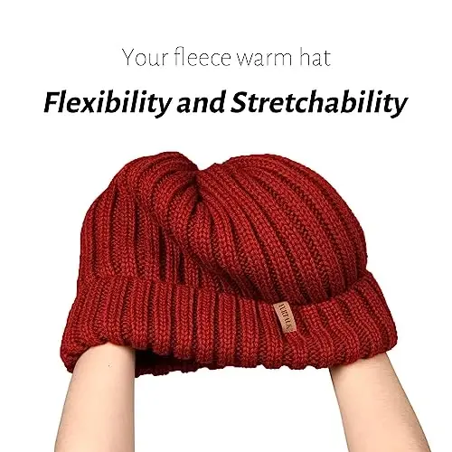 FURTALK Winter Hats for Women Fleece Lined Beanie Knit Chunky Womens Snow Cap - 2