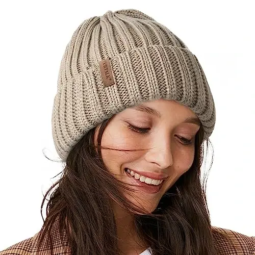 FURTALK Winter Hats for Women Fleece Lined Beanie Knit Chunky Womens Snow Cap - 1