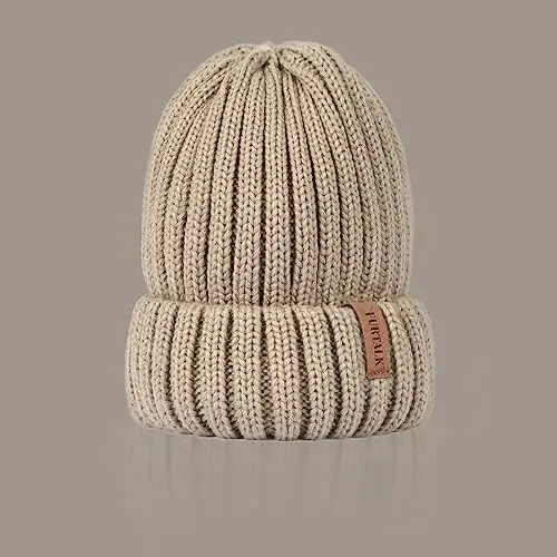 FURTALK Winter Hats for Women Fleece Lined Beanie Knit Chunky Womens Snow Cap - 5