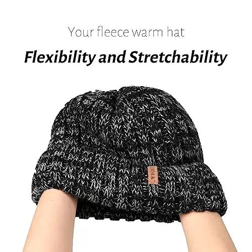 FURTALK Winter Hats for Women Fleece Lined Beanie Knit Chunky Womens Snow Cap - 2