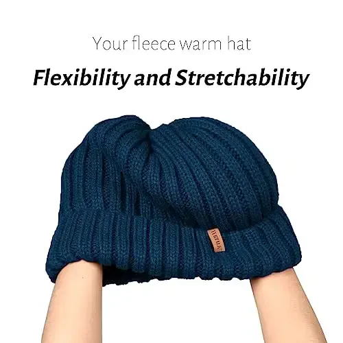 FURTALK Winter Hats for Women Fleece Lined Beanie Knit Chunky Womens Snow Cap - 2