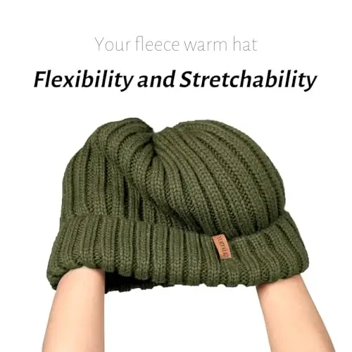 FURTALK Winter Hats for Women Fleece Lined Beanie Knit Chunky Womens Snow Cap - 2