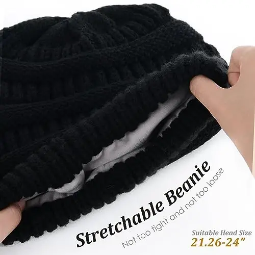 FURTALK Winter Hats for Women Fleece Lined Knit Beanie Hats Slouchy Warm Beanies Ski Skull Cap - MODAZONE (1)