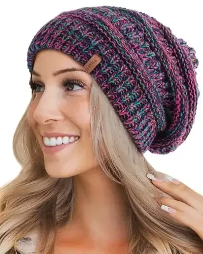 FURTALK Winter Hats for Women Fleece Lined Knit Beanie Hats Slouchy Warm Beanies Ski Skull Cap - 1