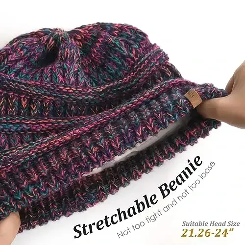 FURTALK Winter Hats for Women Fleece Lined Knit Beanie Hats Slouchy Warm Beanies Ski Skull Cap - 2