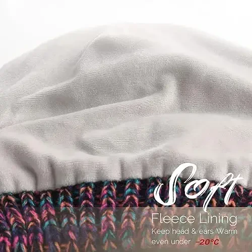 FURTALK Winter Hats for Women Fleece Lined Knit Beanie Hats Slouchy Warm Beanies Ski Skull Cap - 3