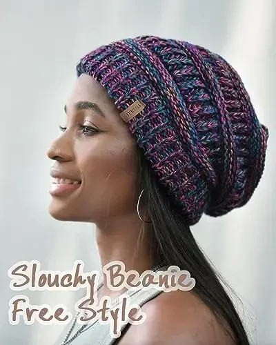 FURTALK Winter Hats for Women Fleece Lined Knit Beanie Hats Slouchy Warm Beanies Ski Skull Cap - 4