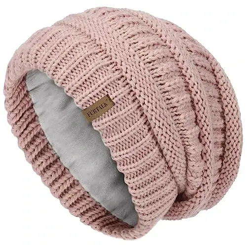 FURTALK Winter Hats for Women Fleece Lined Knit Beanie Hats Slouchy Warm Beanies Ski Skull Cap 