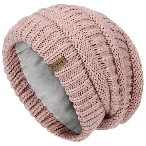 FURTALK Winter Hats for Women Fleece Lined Knit Beanie Hats Slouchy Warm Beanies Ski Skull Cap - 1