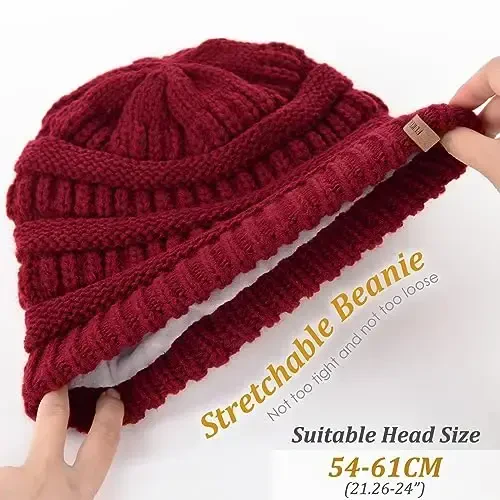 FURTALK Winter Hats for Women Fleece Lined Knit Beanie Hats Slouchy Warm Beanies Ski Skull Cap - 2