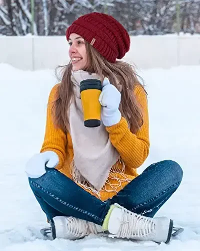 FURTALK Winter Hats for Women Fleece Lined Knit Beanie Hats Slouchy Warm Beanies Ski Skull Cap - 5