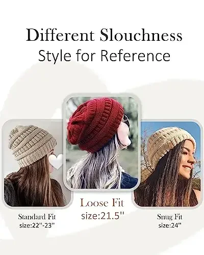 FURTALK Winter Hats for Women Fleece Lined Knit Beanie Hats Slouchy Warm Beanies Ski Skull Cap - 4