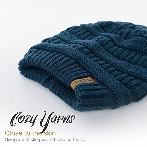 FURTALK Winter Hats for Women Fleece Lined Knit Beanie Hats Slouchy Warm Beanies Ski Skull Cap - 4
