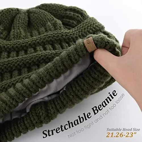 FURTALK Winter Hats for Women Fleece Lined Knit Beanie Hats Slouchy Warm Beanies Ski Skull Cap - FURTALK (1)