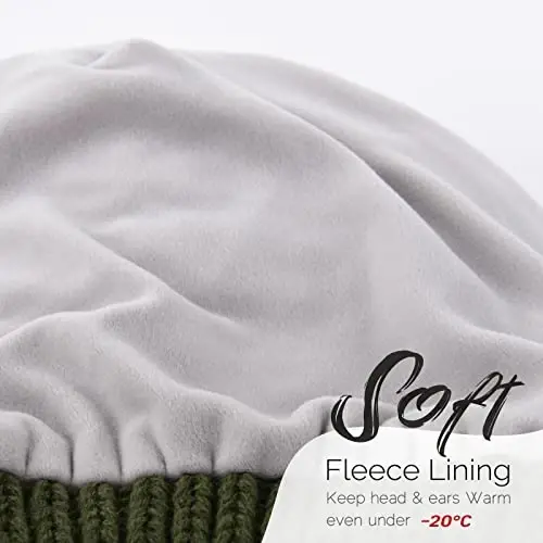 FURTALK Winter Hats for Women Fleece Lined Knit Beanie Hats Slouchy Warm Beanies Ski Skull Cap - 3