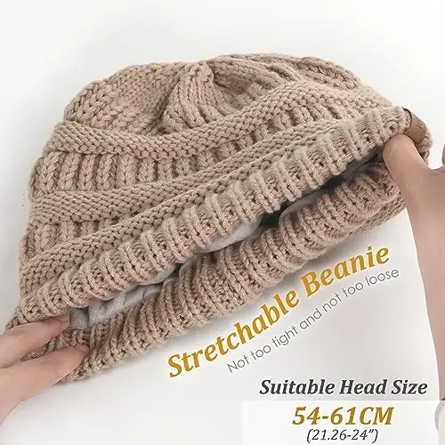 FURTALK Winter Hats for Women Fleece Lined Knit Beanie Hats Slouchy Warm Beanies Ski Skull Cap - FURTALK (1)