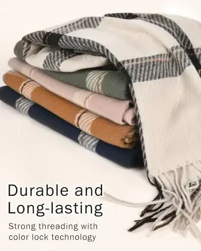 FURTALK Winter Scarf for Women Shawl CasModazoneere Feel Tassel Plaid Large Oversized Scarves Wraps - 6