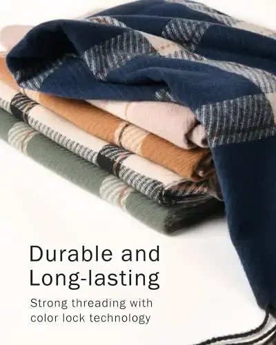 FURTALK Winter Scarf for Women Shawl CasModazoneere Feel Tassel Plaid Large Oversized Scarves Wraps - 6