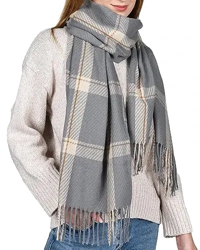 FURTALK Winter Scarf for Women Shawl CasModazoneere Feel Tassel Plaid Large Oversized Scarves Wraps - FURTALK