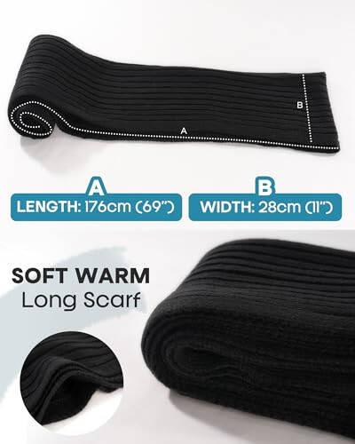 FURTALK Winter Warm Knit Beanie Hat Long Scarf Touchscreen Gloves Set Fleece Lined Skull Cap for Men Women - 9