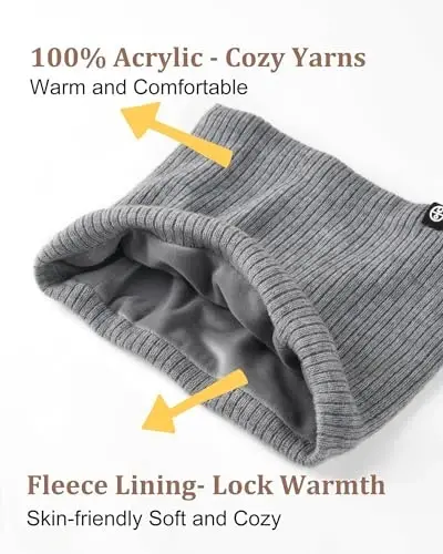 FURTALK Womens Winter Hat Scarf Gloves Set Knitted Thick Beanie Touchscreen Gloves Neck Warmer for Men Women - 2