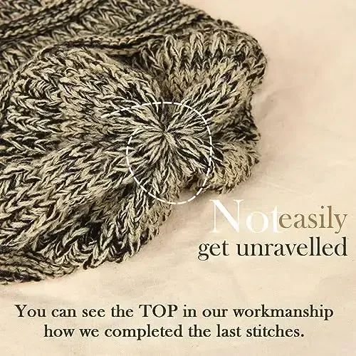 FURTALK Женская зимняя вязаная шапка-бини Slouchy Теплая вязаная лыжная шапка-череп для женщин - 3