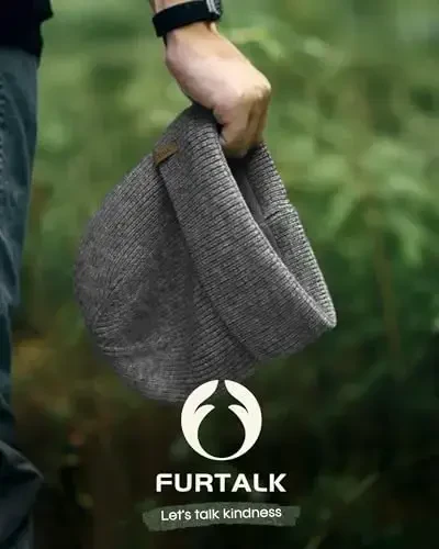 FURTALK Зимние шапки для мужчин и женщин Флисовая подкладка Теплая шапка с манжетами Уличная шапка-бини - 5