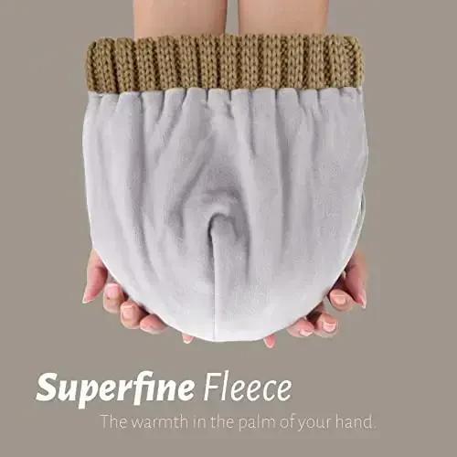 FURTALK Зимние шапки для женщин, флисовая подкладка, вязаная крупная женская шапка для снега - 3