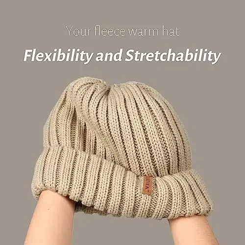 FURTALK Winter Hats for Women Fleece Lined Beanie Knit Chunky Womens Snow Cap - 2