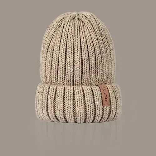 FURTALK Winter Hats for Women Fleece Lined Beanie Knit Chunky Womens Snow Cap - 5