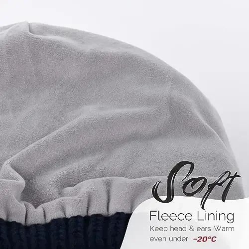FURTALK Зимние шапки для женщин Флисовые вязаные шапки-бини Slouchy Теплые шапки-бини Лыжные шапки-черепа - 3