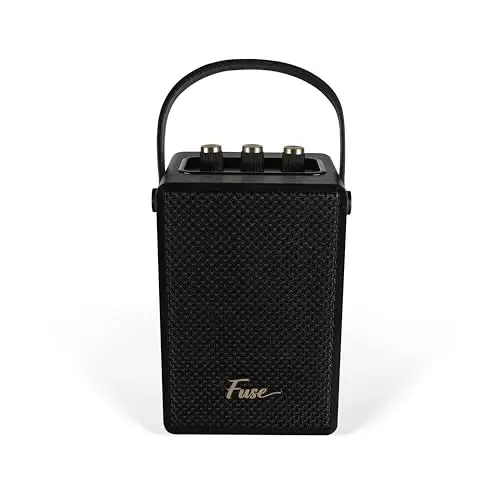 Fuse Andle Vegan Charm Qo'lda Bluetooth karnay retro | Smartphone ulanishi bilan Portativ dinamik | USB va AUX kirishi | Zamonaviy qora yog'ochdan yasalgan tashqi ko'rinish - 3