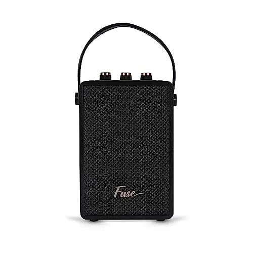 Fuse Andle Vegan Charm Qo'lda Bluetooth karnay retro | Smartphone ulanishi bilan Portativ dinamik | USB va AUX kirishi | Zamonaviy qora yog'ochdan yasalgan tashqi ko'rinish - 4