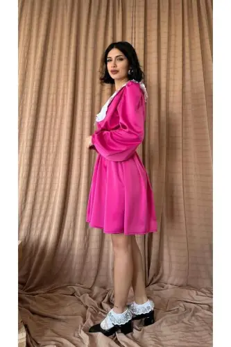 Fuşya Bebe Yoqali Ko'ylak - 3