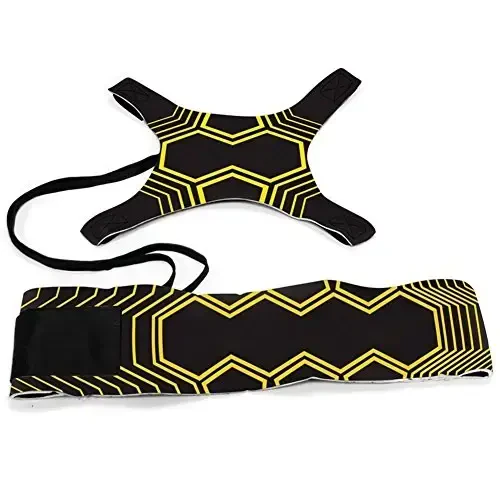 Football Kick Trainer Soccer Training Aids Hands Free Throw Sole Practice Equipment for Kids with Adjustable Belt Elastic Rope Fits Ball 3, 4,and 5 - 1